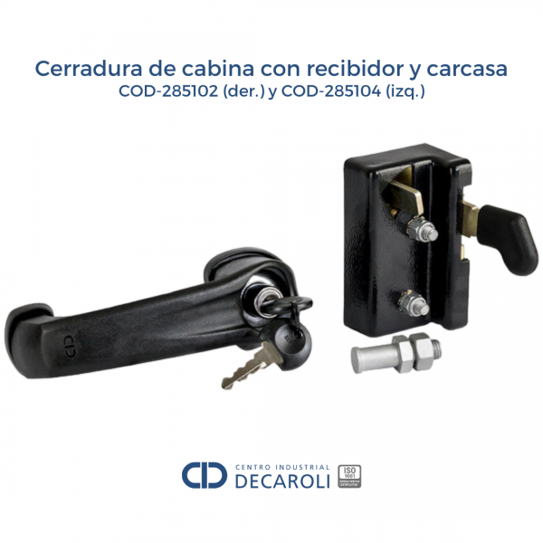 Cerradura de cabina con recibidor y carcasa