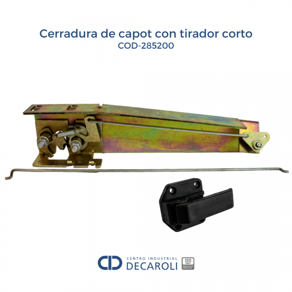 Cerradura de capot con tirador corto