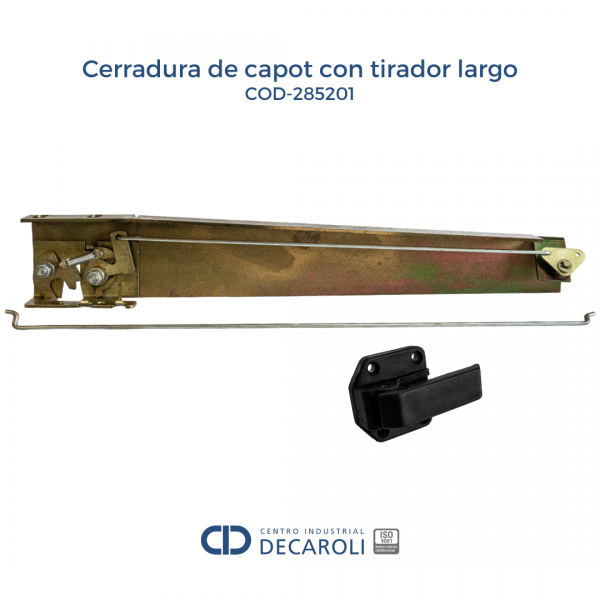 Cerradura de capot con tirador largo