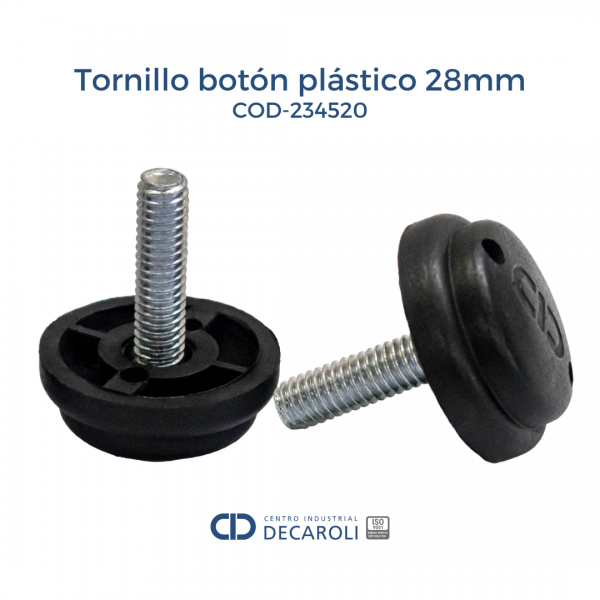 Tornillo botón plástico 28mm