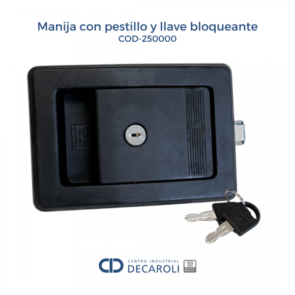 Manija con pestillo y llave bloqueante