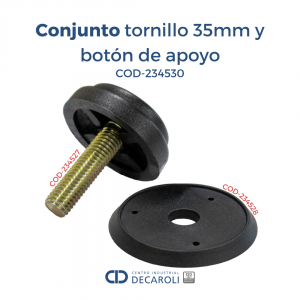 Conjunto tornillo 35mm y botón de apoyo